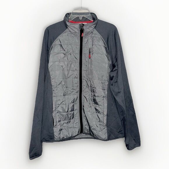 Orvis Mens Quilted Jacket Full Zip Outdoor Lightweight Gray Casual Large Hiking - Picture 1 of 16